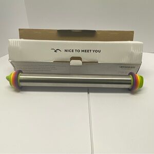 Mepple Stainless Steel Rolling Pin with Thickness Rings for Fondant, Pizza